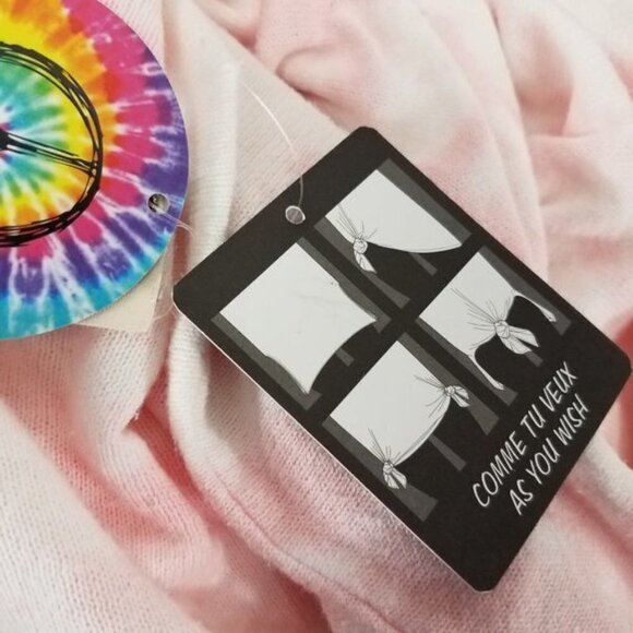 NEW Cloth by Design Nordstrom XS Pink Tie Dye Tunic Knit Sweater Top Asymmetric - Picture 12 of 12